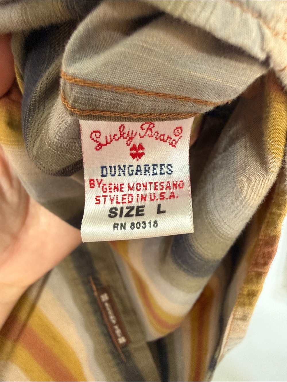 Lucky Brand Cotton Stripe Pearl Snap Long Sleeve Shirt Size Large - Picture 5 of 9